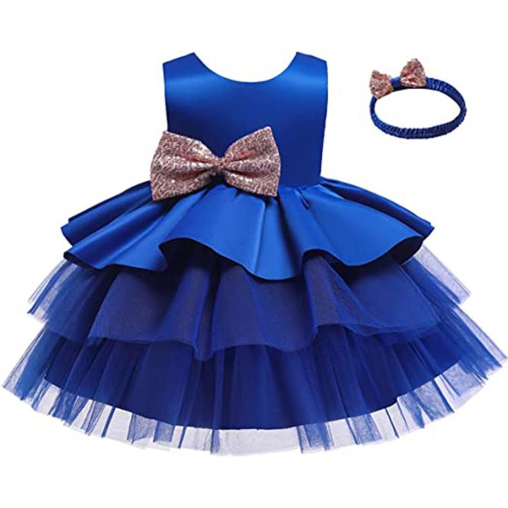 Baby Girl Dresses Rufflet Party Wedding Flower Girl Dress Fabric - Main Image