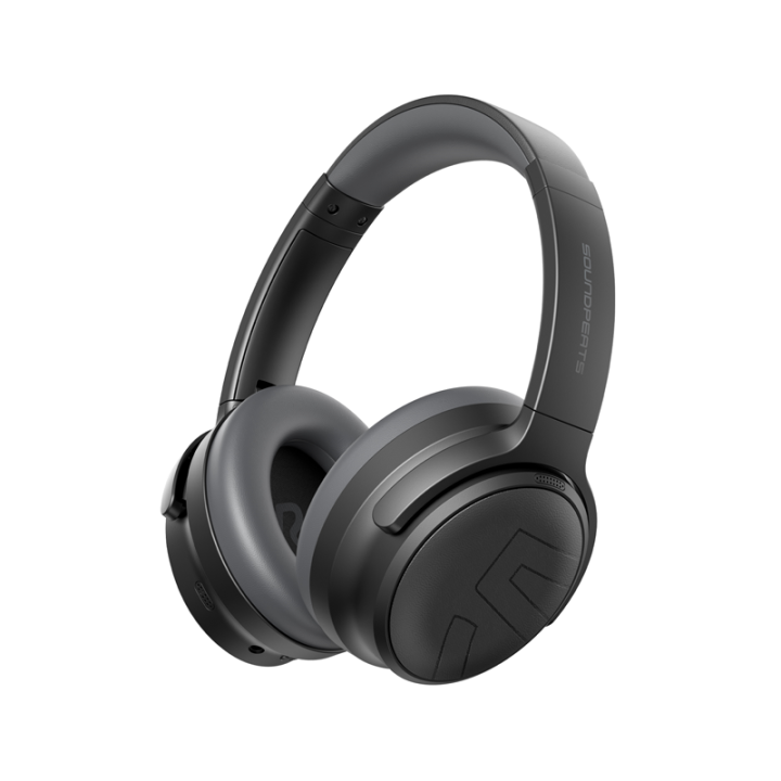 soundpeats space pro wireless bluetooth headphones with foldable design microphone support noise cancelling long battery life  ideal for smartphones and sports