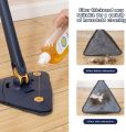 Techmanistan 360 Degree Rotatable Adjustable Cleaning Mop Wet and Dry Mop with 1 Extra Mop Cloth | Triangular Mop with Water Squeezing Function & Long Handle Microfiber Broom. 