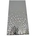WHITE TABLE COVER WITH SILVER POLKA DOT ( 72 INCH X 54 INCH ). 