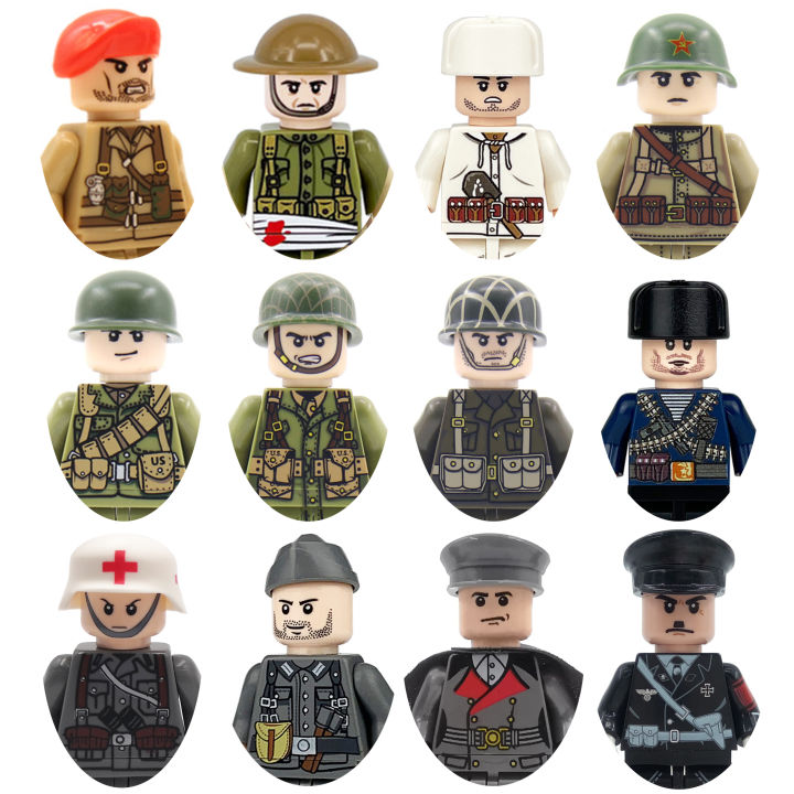 DIY WW2 Infantry Military Soldiers Medical Corp War Army Mini Gun s Model Building Block Brick Children Kids Children Toys