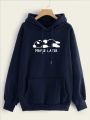 Maybe Later Printed Fleece Full Sleeves Pull Over Hoodie For Women. 