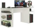 Computer Desk with Shelves, Home Office Desk Writing Workstation for Large Monitor Stand, Gamer Table Wood Desk, Gaming Computer Desk (Black and White). 