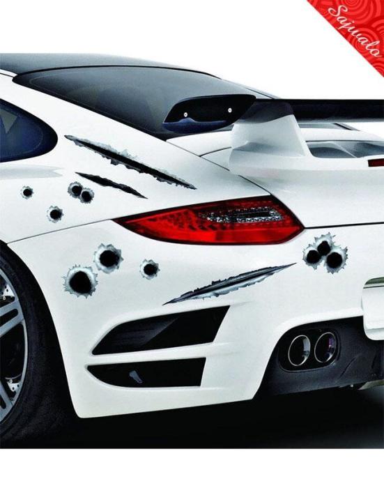 Bullet Holes, Scratches, Cracks Modified Car Sticker