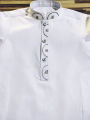 baby boy white kurta pajama suit with design. 