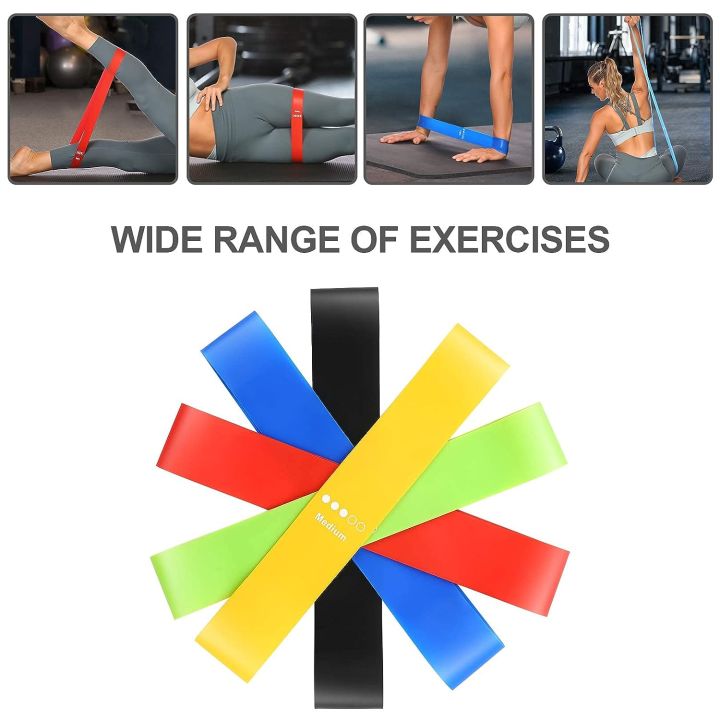 Resistance Bands, Exercise Bands Set with Instruction Guide & Carry Bag, Strength Workout Bands for Fitness Home Gym