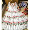 Stylish Flower Embroidered Chiffon Maxi Full Flair (Only Maxi) Paty Wear Maxi Dresses For Women. 