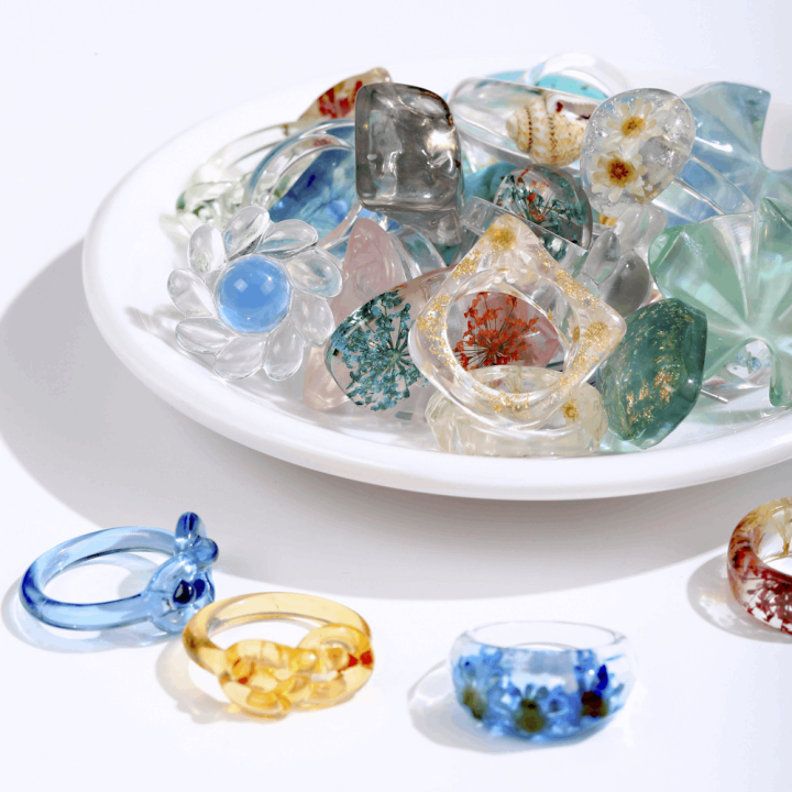 acrylic resin plastic ring women rings fashion korean style jewelry