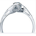 Douyin Kuaishou live broadcast moissanite ring Angel's Kiss upgraded heart-shaped diamond twisted arm wedding ring. 
