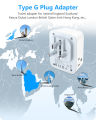 LENCEN US to UK Plug Adapter, Foldable Type G Travel Outlet Adapter with 4 USB Charger(2 USB C), Power Adaptor for USA to Ireland Scotland Dubai Hong Kong England British Kenya London. 