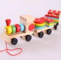 Wooden Shapes Train Toy Multi Color Multi Shapes. 