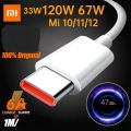 Original Mi Xiaomi 120W 67W 33W 30W Turbo USB C Cable Charge Fast Charging Turbo 6A QC3.0 Charger Type C For Mi 12 11 10 Pro POCO F3 F4 Redmi Note 11 Redmi 10T Pro, Note 11 10 Pro , Poco F3 , Poco X3 Etc Data Transfer For Poco X3 Pro Nfc Mi 10T Pro Note 9. 