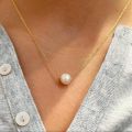 Korean Jewellery Golden Single Pearl Necklace | New Design | Trending Design | Never Fade | Beautiful Necklace Jewellery For Girls / Women. 