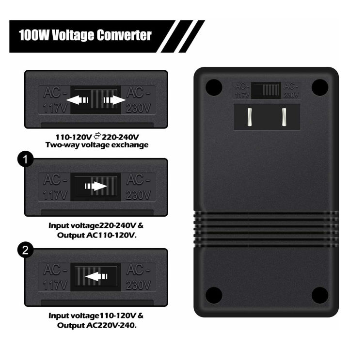 Studyset%20100w%20Dual%20Voltage%20Transformer%20Light-weight%20High%20Temperature%20Resistant%20Ac%20110v/120v%20To%20220v/240v%20Power%20Converter%20Adapter%20-%20Image%204