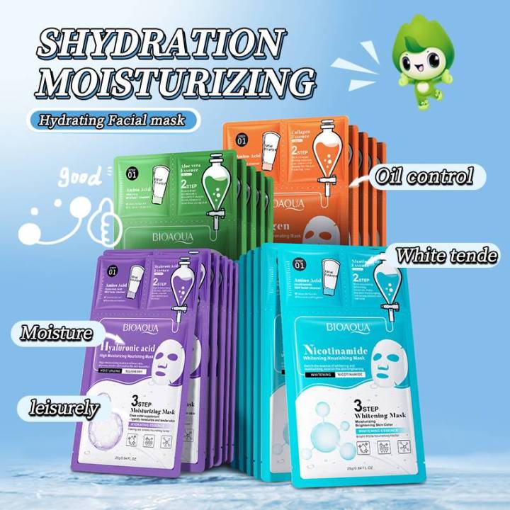 BIOAQUA%203-Step%20Nicotinamide%20Face%20Mask%20for%20Dark%20Spots,%20Freckles%20&%20Dull%20Skin%20-%20Image%202