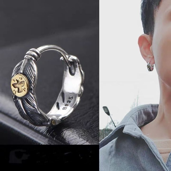 【Holiday Special】Korean Style Silver Men's Earrings Trendy Men's Hong ...