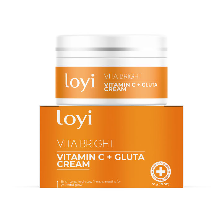 Loyi Vitamin C & Glutathione Glow Cream 55gm | Skin Brightening, Dark Spot Removal, Even Tone | Daily Radiance Face Cream