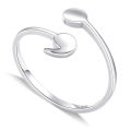 Hainon S925 Sterling Silver Rings Adjustable Open Rings Semicolon Rings Jewelry for Women Inspirational Gifts. 