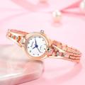 Qualities Pink Fashion Women Watches Rose Gold Luxury Stainless Steel Ladies Wristwatches Diamond Female Bracelet Watch Gifts. 