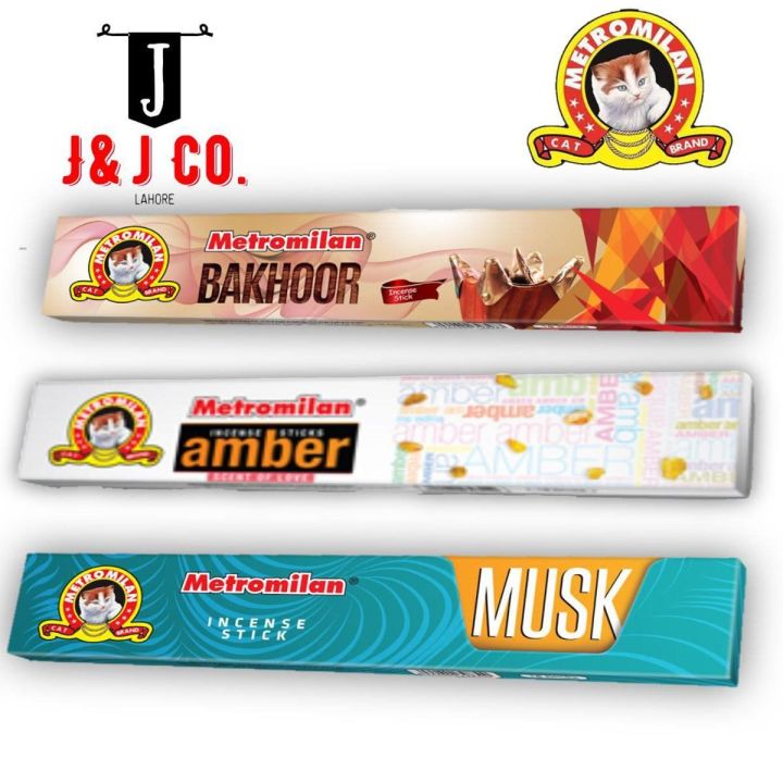 Metromilan Bakhoor, Amber, Musk Agrbatti Pack Of 3