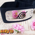 Naruto Headband Cosplay Anime Action Figures Uzumaki Uchiha Metal Gold-plated Forehead Protector Halloween Birthday Party Toys. 