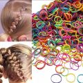Pack Of 2 Rubber Bands Bottles 300+ Elastic Rubber Bands Pony - Soft Elastic Bands, Premium Quality Rubber Bands for Girls Hair, Braids Hair, Hairstyle And Multipurpose Pony. 