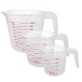 1000 ML- 4 Cups/500 ML - 2 Cups/250 ML -1 Cup 3 Piece Plastic Measuring Mixing Baking Jugs Cups. 