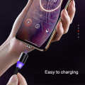 Original Magnetic Fast Charging Cable - Micro USB Android - iPhne - Type C - Braided LED Fast Charging Cable - Black. 