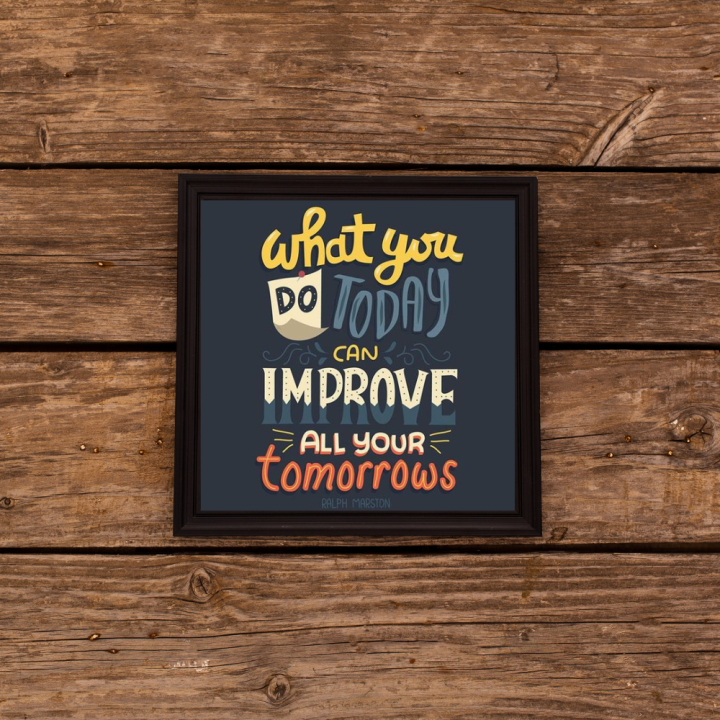 Motivational QUOTE Photo Frame Wall Hanging Frame Glossy Finish 8x8 Inches - Wall Art Decor for Picture Frames and Wall Hangings