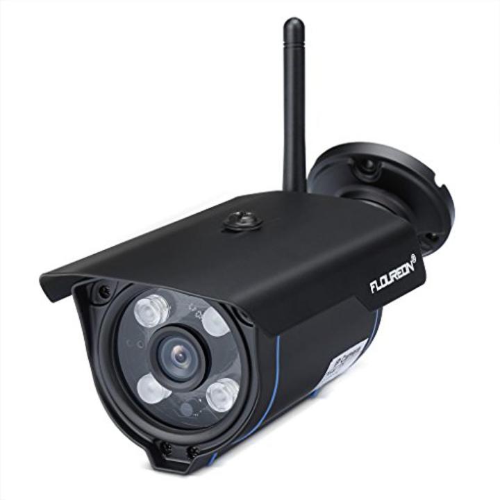 FLOUREON Wireless Outdoor IP Camera, 720P HD Waterproof ONVIF Security Surveillance Camera with Motion Detection, IR Night Vision, P2P Mobile View, Support iOS, Android and Windows PC (SP007-Black)