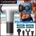 Fitness Muscle Relaxer Facial Massager_ Gun_ With 4 Massage Heads. 