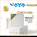 3 Pieces Of 8 X 8 Inches Canvas Boards For Painting. 