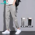 Green Home Men Pants Drawstring Pure Color Sports Casual Straight Training Slacks. 