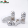 Discover CERAMICA 3pcs salt n pepper shaker with chrome lid n tray.. 