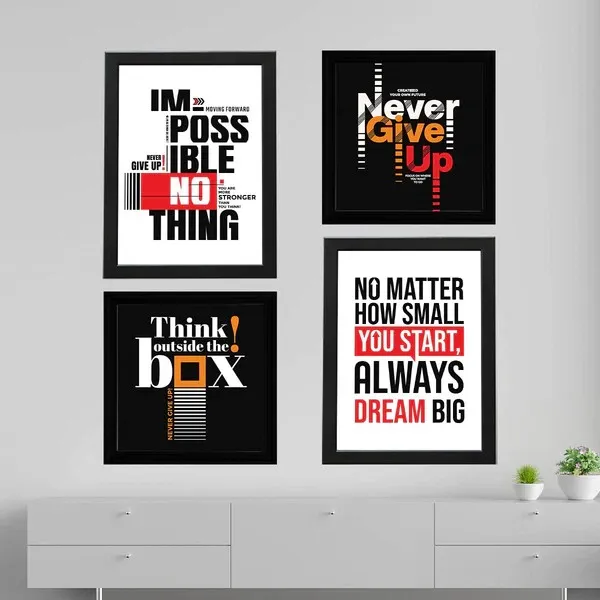 Limitless Thinking & Success Quotes Wall Frames Set | Motivational Wall ...