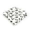 【wenfangdianpu】Notes Guitar Funny Cartoon 23cm Polyester Pocket Square Business Tuxedo Men Suit Handkerchief Gift Accessory. 