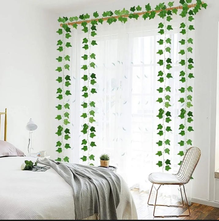Artificial Leaf Bail for wall Hanging Decoration - Artificial Plants Leaves Green Colour for Office , Home , Room decoration