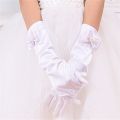 Princess Girls Gloves Satin Long Gloves Children's Day Gifts Party Prom Dance Gloves with Bowknot Children Dress Accessories. 