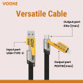 VOOXE 4-in-1 65W Fast Charging Magnetic Cable | USB-A to Type-C & iPhone, Type-C to Laptop | Nylon Braided, Multi-Purpose Data Cable. 