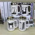 Fancy Cute White Travel Flower Eiffel Tower Printed  Ceramic Coffee Milk Tea Mugs Cup with Mirror Lid For Boys Girls with  Handle - 450 ML. 