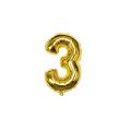 Birthday Number Foil Balloons 3 Golden. 