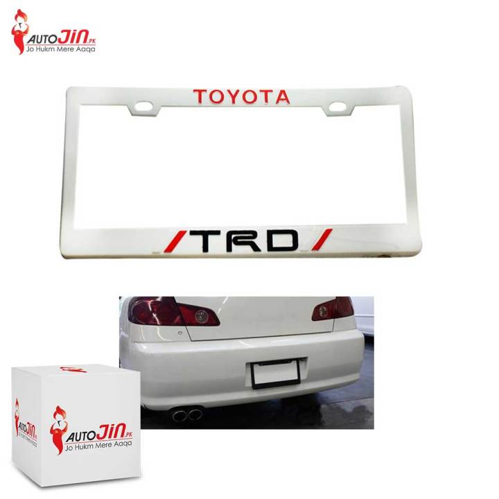 Toyota TRD License Plate Frame - White