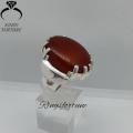 Natural Yemeni Aqeeq Ring , Liver Color Yemeni Agate Ring , Men's Aqeeq Ring , 925 Silver Ring. 