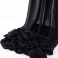 High Quality Black Pure Chiffon Unstitched Fabric for Women, Lightweight and Comfortable. 