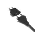 Round to Flat Power Plug Convertor - Black A. 