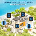 Satisure Wireless Bell, Waterproof Doorbell Set 400 m / 1300 ft Range, Front Door Bell IP55 Outdoor / 58 Melodies / 5 Volume Levels (2 Transmitters and 4 Receivers). 
