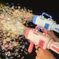 32 hole Bazooka Rocket Bubble Gun with Free New (4pc AA Cell) Exciting Bubbles with Ease/ 32 Holes Bubble Machine Gun With 1 Bubble Liquid Bottle & Tray/ Cell Operated New Bazooka Bubble Machine 32 Holes For Birthday Party/Pool Party Perfect For Gifting. 