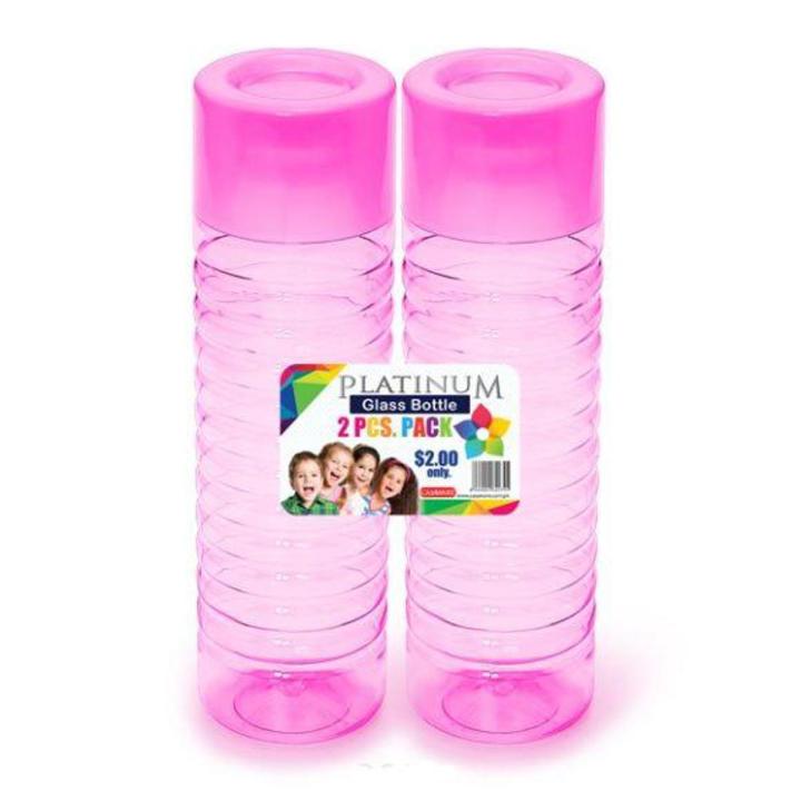 Pack of 2 Plastic Water Bottle 1000ml each for Refrigerator Fridge School College University Office Multipurpose Use Random Color