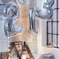 32 Inches Big Size Numeric Balloons Silver 32 Inches - Silver Foil Balloon Birthday Wedding party Decoration customized Name Balloon Available 0 to 9. 