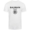 2021 Balmain-Paris France Fashion Vintage Men's Short Sleeve T Shirt Cotton Tee White T Shirt Short Sleeve Summer Casual Tee. 